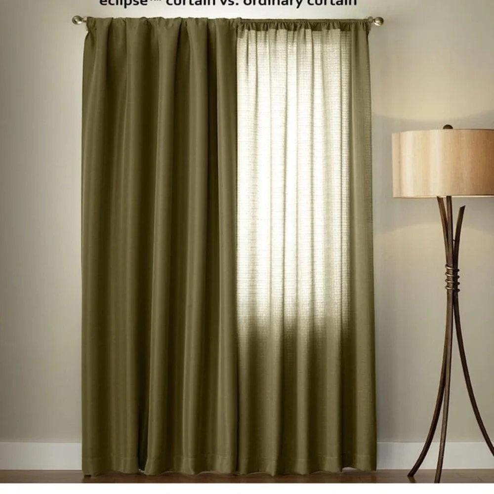 ECLIPSE Kendall Modern Blackout Thermal Rod Pocket Window Curtain for Bedroom or